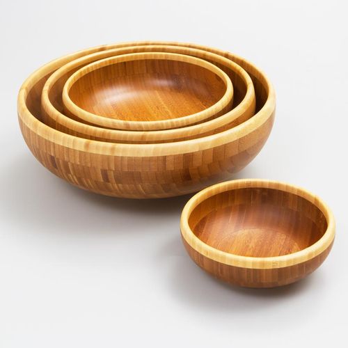 Conjunto de Saladeiras de Bambu - 4 peças