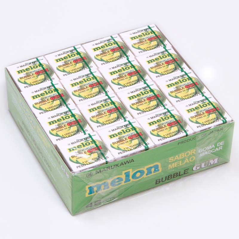caixa-de-chicletes-sabor-melao-48-unidades-Marukawa-embalagem