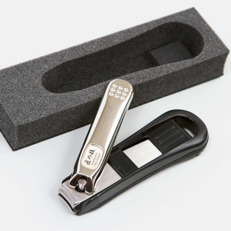 cortador-inox-de-unha-com-coletor-9cm-Takumi-no-Wasa-Green-Bell