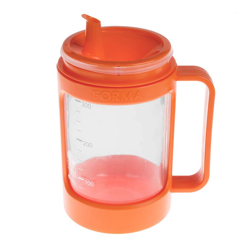 molheira-de-vidro-com-protecao-e-tampa-plastica-laranja-350mL-Asvel-sem-tampa
