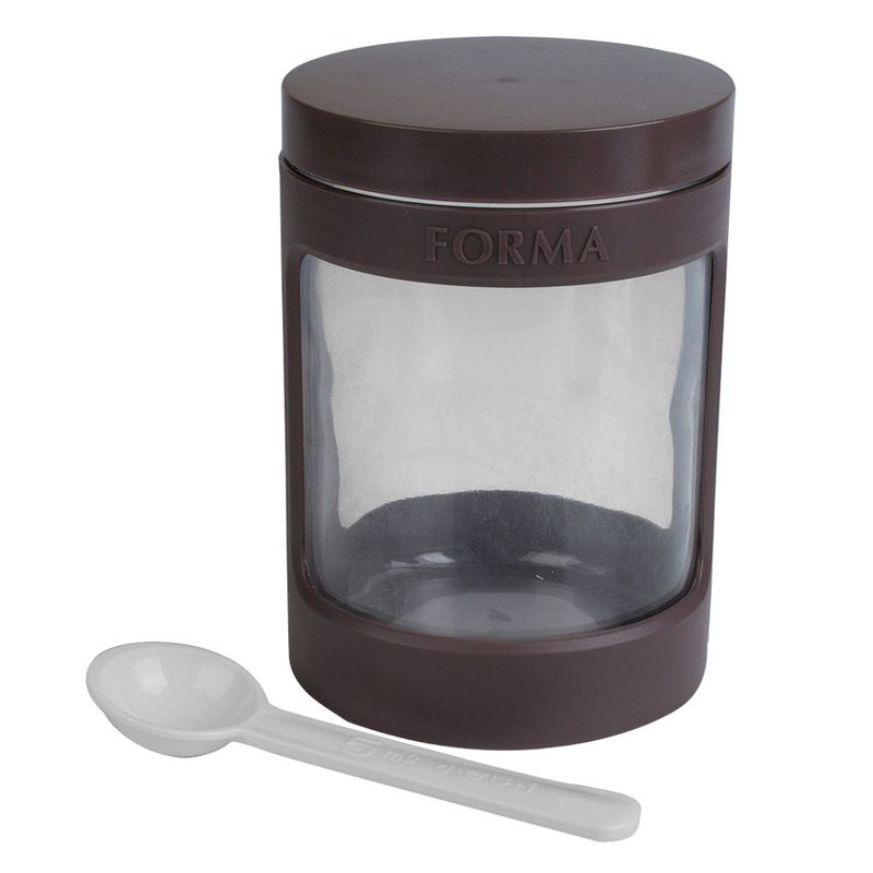 pote-de-vidro-com-protecao-e-tampa-plastica-marrom-470mL-Asvel-com-colher