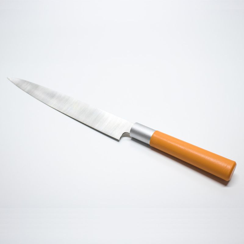 faca-para-sushi-e-sashimi-com-cabo-plastico-laranja-24cm-Sekizo-lamina-verso