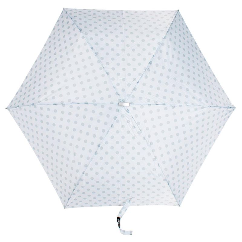 guarda-chuva-compacto-bolinhas-cinza-claro-pokeflat-50cm-Water-Front-aberto-de-cima