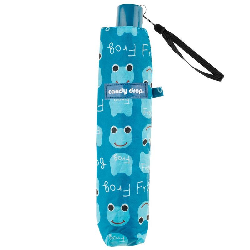 guarda-chuva-kids-compacto-azul-sapos-mitsuori-50cm-Water-Front-fechado-na-capinha