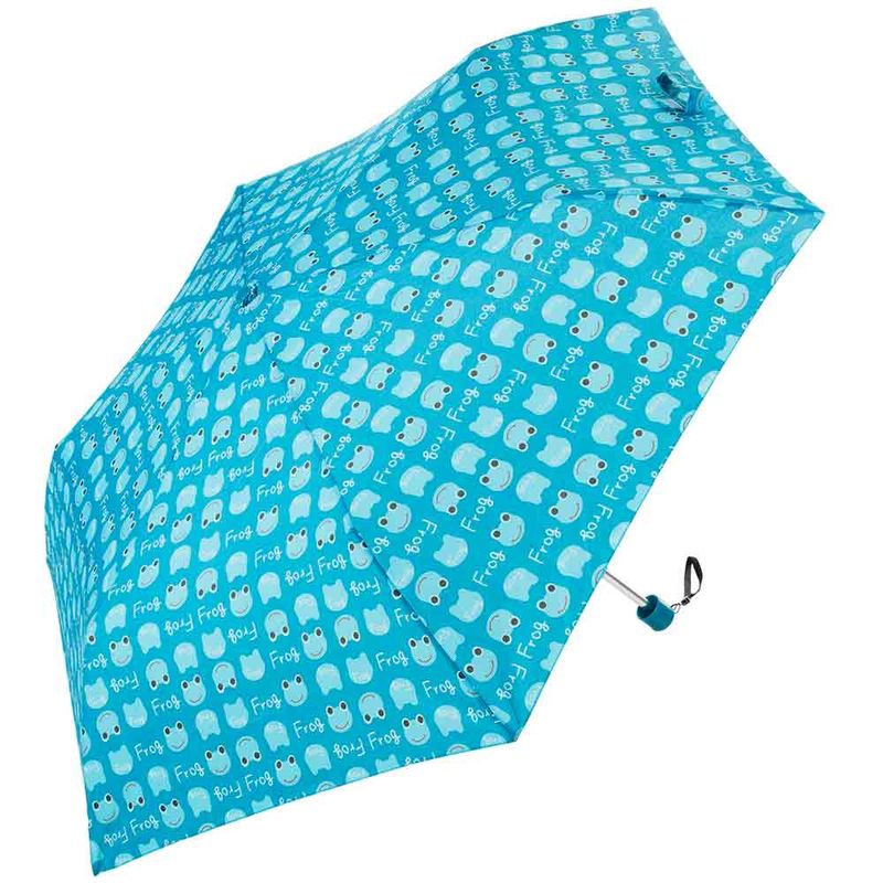 guarda-chuva-kids-compacto-azul-sapos-mitsuori-50cm-Water-Front-aberto-na-diagonal