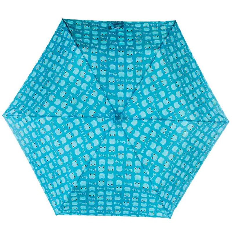 guarda-chuva-kids-compacto-azul-sapos-mitsuori-50cm-Water-Front-aberto-de-cima